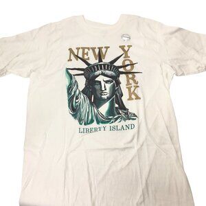 Vintage Single Stitch NOS Statue of Liberty Souvenir T Shirt Fleegeze USA Sz XL